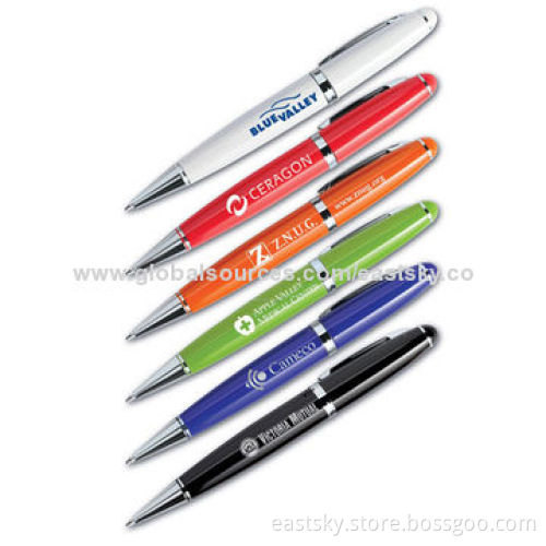 Promotional Pen-shaped USB Drive, Wholesale, Logo Imprinting Options, Laser Printing, OEM Orders
